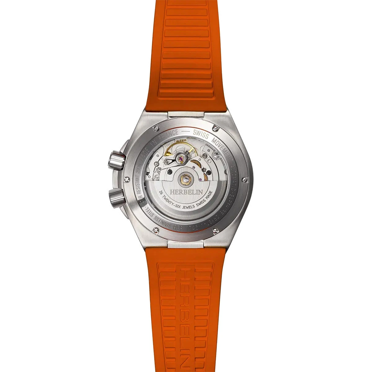 Herbelin Cap Camarat Diver Automatic Men's Orange Silver Watch 1745A14CMD 4 Herbelin Cap Camarat Diver Automatic Men's Orange Silver Watch 1745A14CMD - Image 2