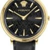 Versace Ladies Watch V-Circle 38mm Black VE8100819 -Clock More Than Watches 61mkCFNkrBL. AC SY879