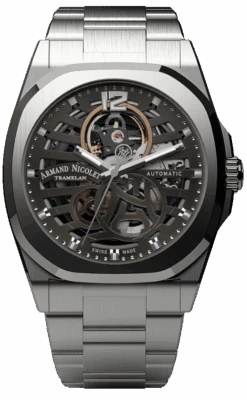 Armand Nicolet Men's Watch J09 Skeleton 41mm Grey A660SAA-GR-MA4660AA