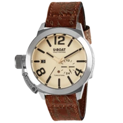 U-Boat Men's Watch Classico Tungsteno 42mm Beige Brown 8892