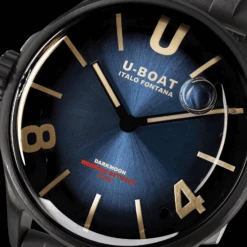 U-Boat Watch Darkmoon 40 Blue Soleil Black PVD 9020/B -Clock More Than Watches 9020 dett