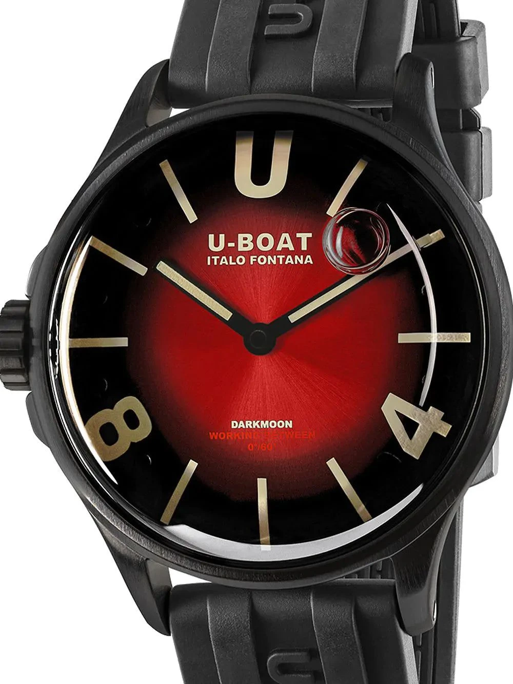 U-Boat Men's Watch Darkmoon 40 Red Black Soleil Steel 9501 4 U-Boat Men's Watch Darkmoon 40 Red Black Soleil Steel 9501 - Image 2