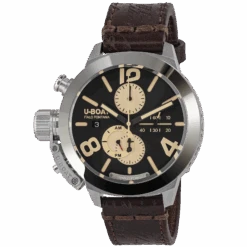 U-Boat Men's Watch Classico Tungsteno CAS1 Chronograph Black Beige 9567