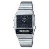 Casio Watch Vintage Dual Time Black Steel Flat Link AQ-800E-1ADF -Clock More Than Watches AQ 800E 1ADF