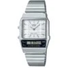 Casio Watch Vintage White Dual Time Steel Flat Link AQ-800E-7ADF -Clock More Than Watches AQ 800E 7ADF