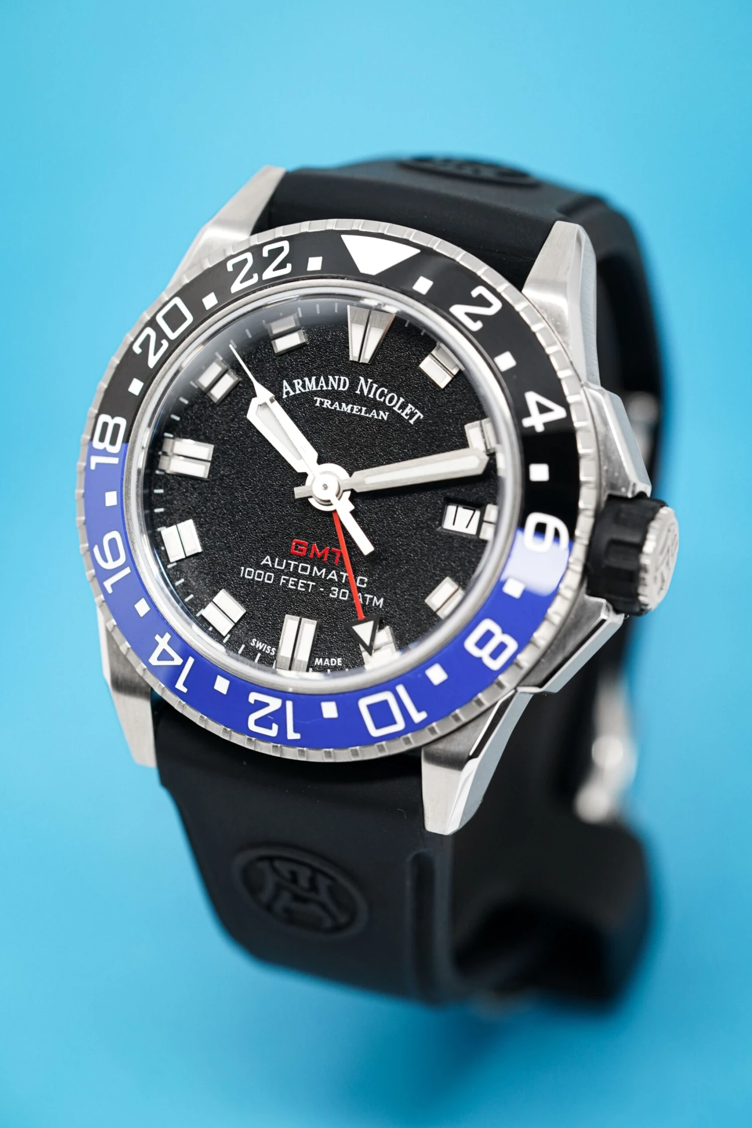 Armand Nicolet JS9-41 GMT Black 41MM Stainless Steel 13 Armand Nicolet JS9-41 GMT Black 41MM Stainless Steel - Image 11