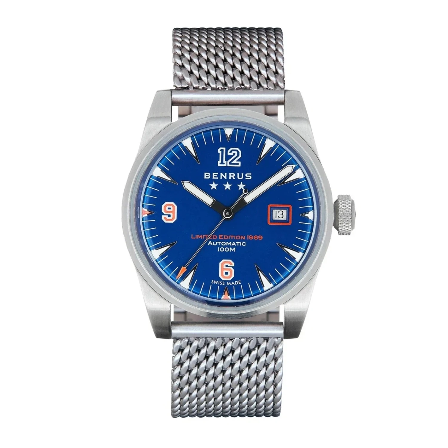 Benrus Men's Classic 1969 Limited Edition Watch Blue 4 Benrus Men's Classic 1969 Limited Edition Watch Blue - Image 2