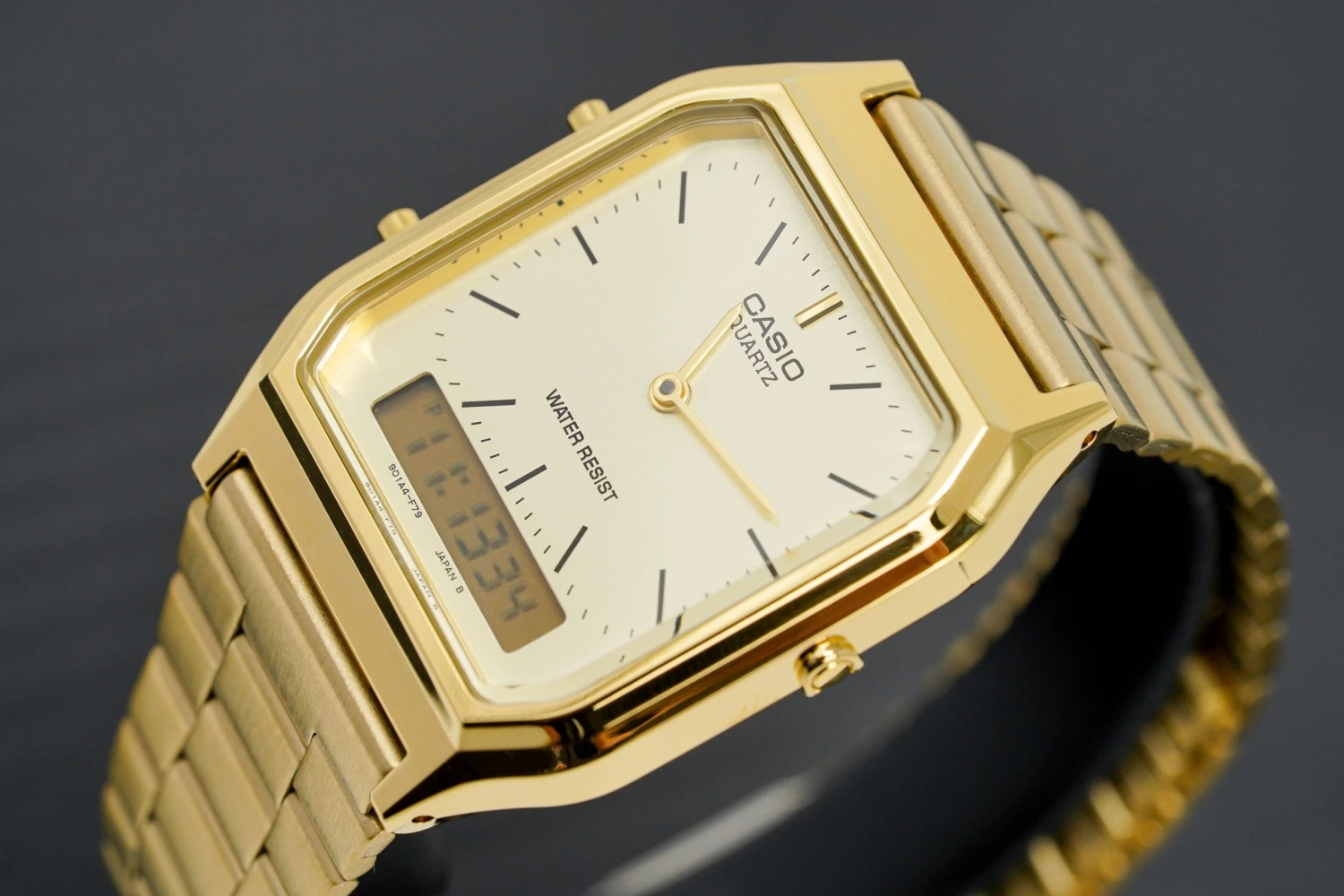 Casio Watch Vintage Retro Dual Time Gold AQ-230GA-9DMQ 7 Casio Watch Vintage Retro Dual Time Gold AQ-230GA-9DMQ - Image 5