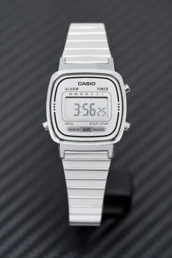 Casio Ladies Watch Digital Vintage Classic Flat Link Silver LA670WA-7DF -Clock More Than Watches CASIO LA670WA 7DF 1