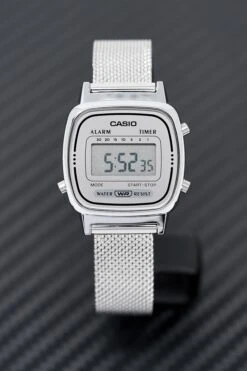 Casio Ladies Watch Digital Vintage Classic Milanese Silver LA670WEM-7DF -Clock More Than Watches CASIO LA670WEM 7DF 1
