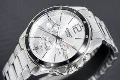 Casio Chronograph 47mm Silver Men's Stainless Steel Watch MTP-1374D-7AVDF -Clock More Than Watches CASIO MTP 1374D 7AVDF 2