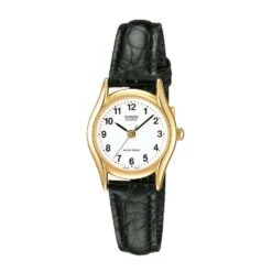 Casio Dress 31mm Gold Ladies' Black Leather Analogue Watch LTP-1094Q-7B1RDF