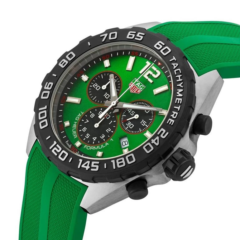 Tag Heuer Watch Formula 1 Green Rubber Strap Chronograph CAZ101AP.FT8056 4 Tag Heuer Watch Formula 1 Green Rubber Strap Chronograph CAZ101AP.FT8056 - Image 2
