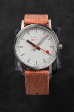 Mondaine Ladies Watch Classic White Orange A658.30323.17SBF -Clock More Than Watches MONDAINE A658.30323.17SBF 1