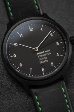 Mondaine Watch Helvetica No1 Black Green MH1.R2221.LB -Clock More Than Watches MONDAINE MH1.R2221.LB 4
