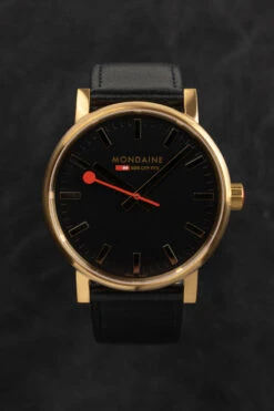 Mondaine Watch EVO2 Gold Black MSE.40122.LB -Clock More Than Watches MONDAINE MSE.40122.LB 1