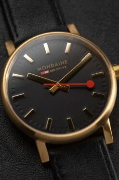 Mondaine Watch EVO2 Gold Black MSE.40122.LB -Clock More Than Watches MONDAINE MSE.40122.LB 4