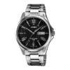 Casio Day Date 41mm Silver Men's Black Analogue Watch MTP-1384D-1AVDF -Clock More Than Watches MTP 1384D 1AVDF 1