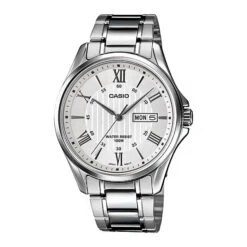 Casio Day Date 41mm Silver Men's White Analogue Watch MTP-1384D-7AVDF