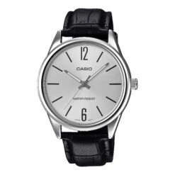 Casio Classic 40mm Silver Men's Black Leather Analogue Silver Watch MTP-V005L-7BUDF