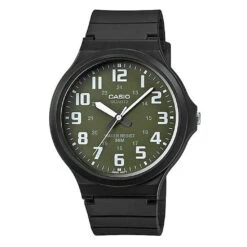 Casio Standard 48mm Black Men's Green Analogue Watch MW-240-3BVDF