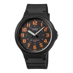 Casio Standard 44mm Black Orange Men's Analogue Watch MW-240-4BVDF