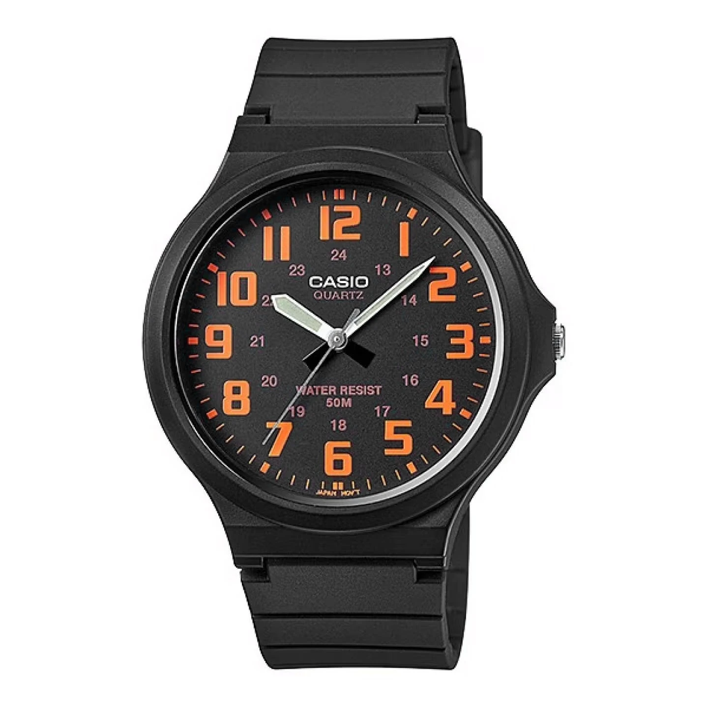 Casio Standard 44mm Black Orange Men's Analogue Watch MW-240-4BVDF 3 Casio Standard 44mm Black Orange Men's Analogue Watch MW-240-4BVDF