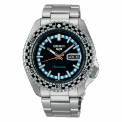 Seiko Men's Watch 5 Sports Black White Checker Flag SRPK67K1