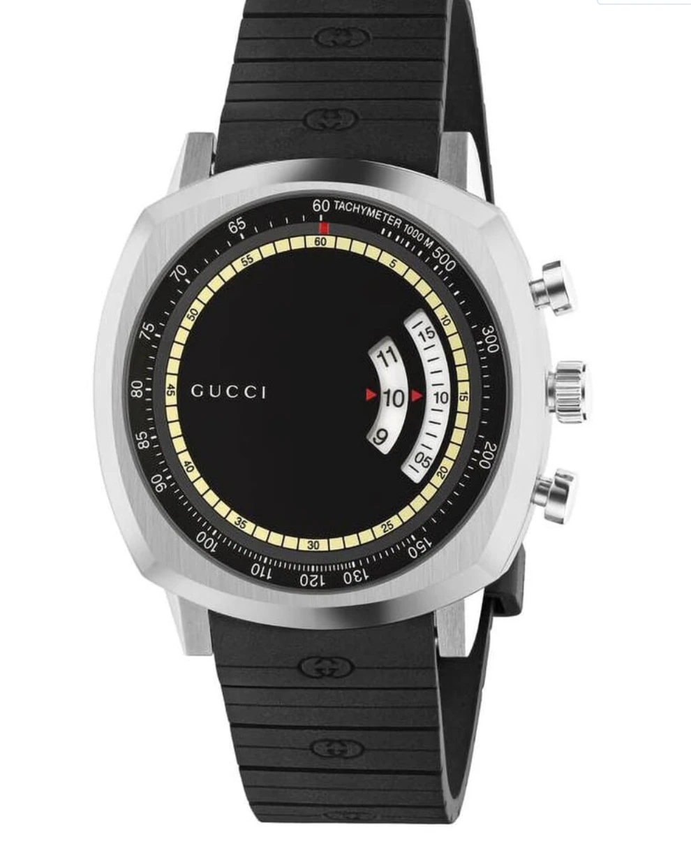 Gucci Watch Grip 40mm Silver Black Rubber YA157301 3 Gucci Watch Grip 40mm Silver Black Rubber YA157301