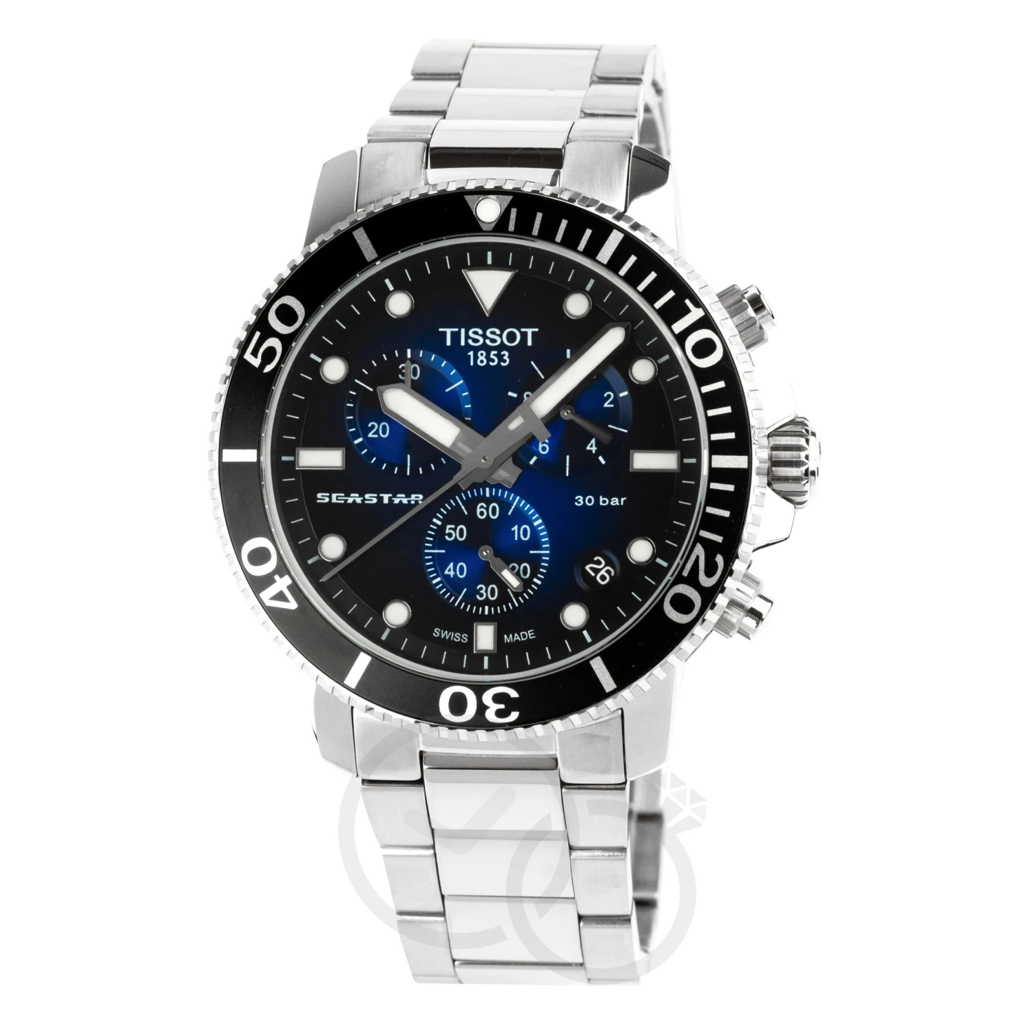 Tissot Seastar 1000 Chronograph Men's Graded Blue Watch T1204171104101 3 Tissot Seastar 1000 Chronograph Men's Graded Blue Watch T1204171104101