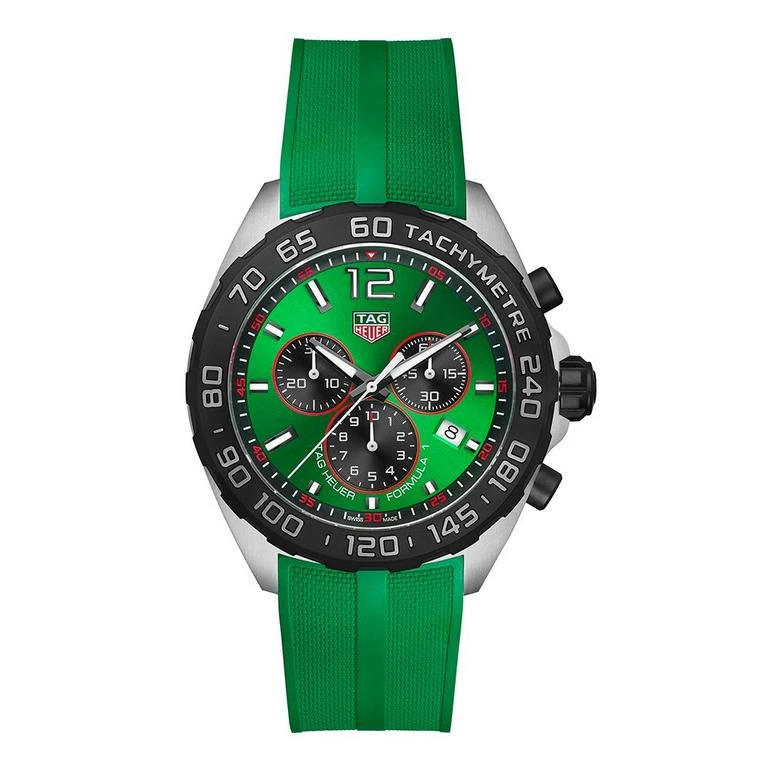 Tag Heuer Watch Formula 1 Green Rubber Strap Chronograph CAZ101AP.FT8056 3 Tag Heuer Watch Formula 1 Green Rubber Strap Chronograph CAZ101AP.FT8056