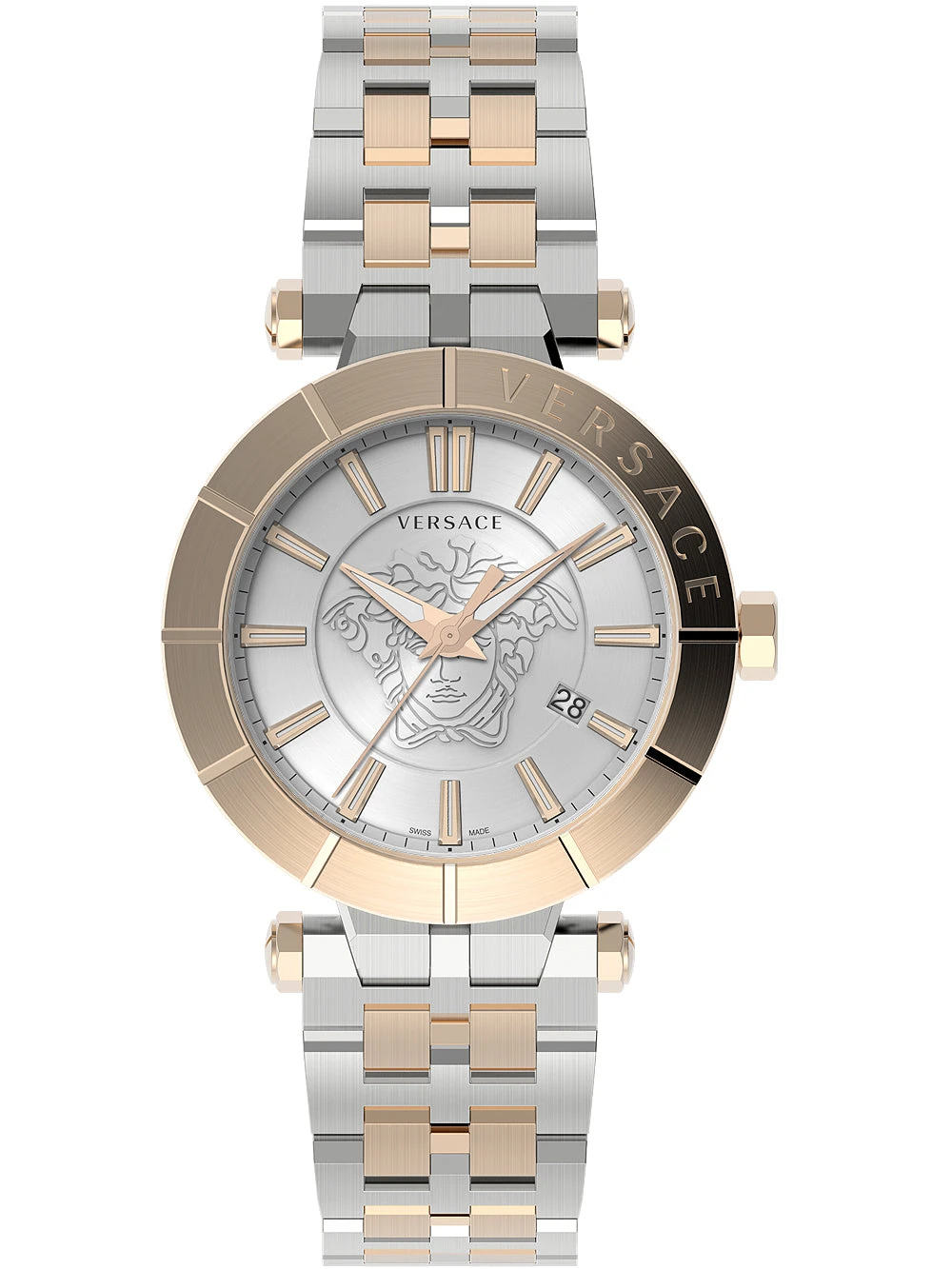 Versace Men's Watch V-Race 43mm White Two-Tone Bracelet VE2B00521 3 Versace Men's Watch V-Race 43mm White Two-Tone Bracelet VE2B00521