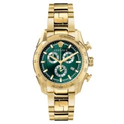 Versace V-Ray Men's Green Gold Chronograph Watch VE2I00621