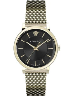 Versace Men's Watch V-Circle Black Gold Bracelet VE5A00920