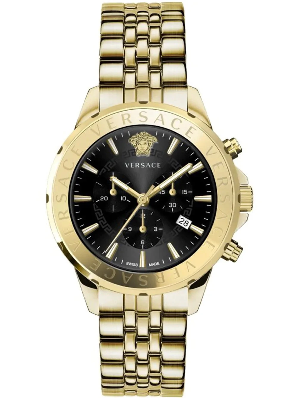 Versace Men's Watch Chrono Signature Black Gold Bracelet VEV602123 3 Versace Men's Watch Chrono Signature Black Gold Bracelet VEV602123