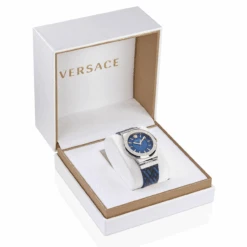 Versace Ladies Watch Greca 38mm Logo Blue VEVH01421 -Clock More Than Watches VEVH01421 box