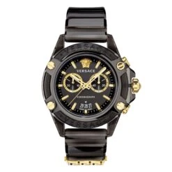 Versace Icon Active Chronograph Men's Black Gold Watch VEZ700421