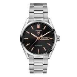 Tag Heuer Watch Carrera Day-Date Automatic Black Rose Gold WBN2013.BA0640