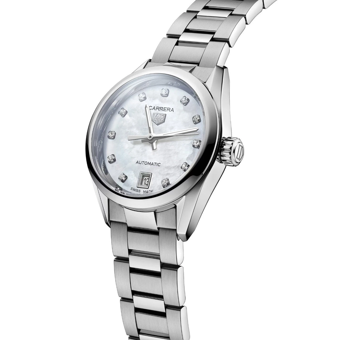 Tag Heuer Carrera Ladies White Diamond Automatic Watch WBN2412.BA0621 4 Tag Heuer Carrera Ladies White Diamond Automatic Watch WBN2412.BA0621 - Image 2