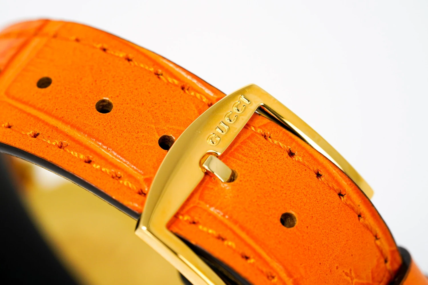 Gucci Watch Grip 35mm Gold PVD Orange Alligator YGA15026 14 Gucci Watch Grip 35mm Gold PVD Orange Alligator YGA15026 - Image 12