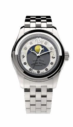 Armand Nicolet Ladies Watch M03 Moonphase 34mm Silver Grey A151QAA-GN-MA150
