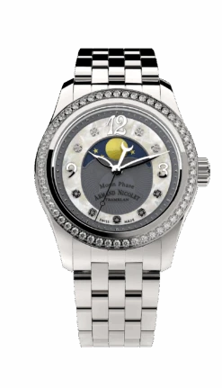 Armand Nicolet Ladies Watch M03 Moonphase 34mm Silver Grey A151TAA-GN-MA150