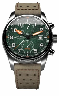 Armand Nicolet Men's Watch MM2 Chronograph 43mm Green A647P-NV-P0640KM8