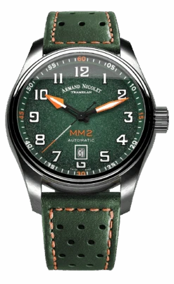 Armand Nicolet Men's Watch MM2 Date 43mm Green A640P-NV-BP22641VAO