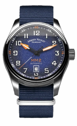 Armand Nicolet Men's Watch MM2 Date 43mm Blue A640P-BN-BN22481AAUU