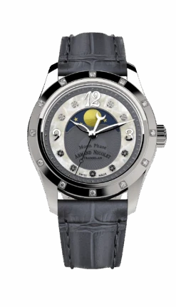 Armand Nicolet Ladies Watch M03 Moonphase 34mm Grey Silver A151RAA-GN-P882GR8