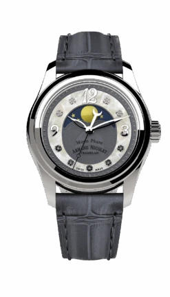 Armand Nicolet Ladies Watch M03 Moonphase 34mm Grey Silver A151QAA-GN-P882GR8