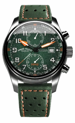 Armand Nicolet Men's Watch MM2 Chronograph 43mm Green A647P-NV-BP22641VAO