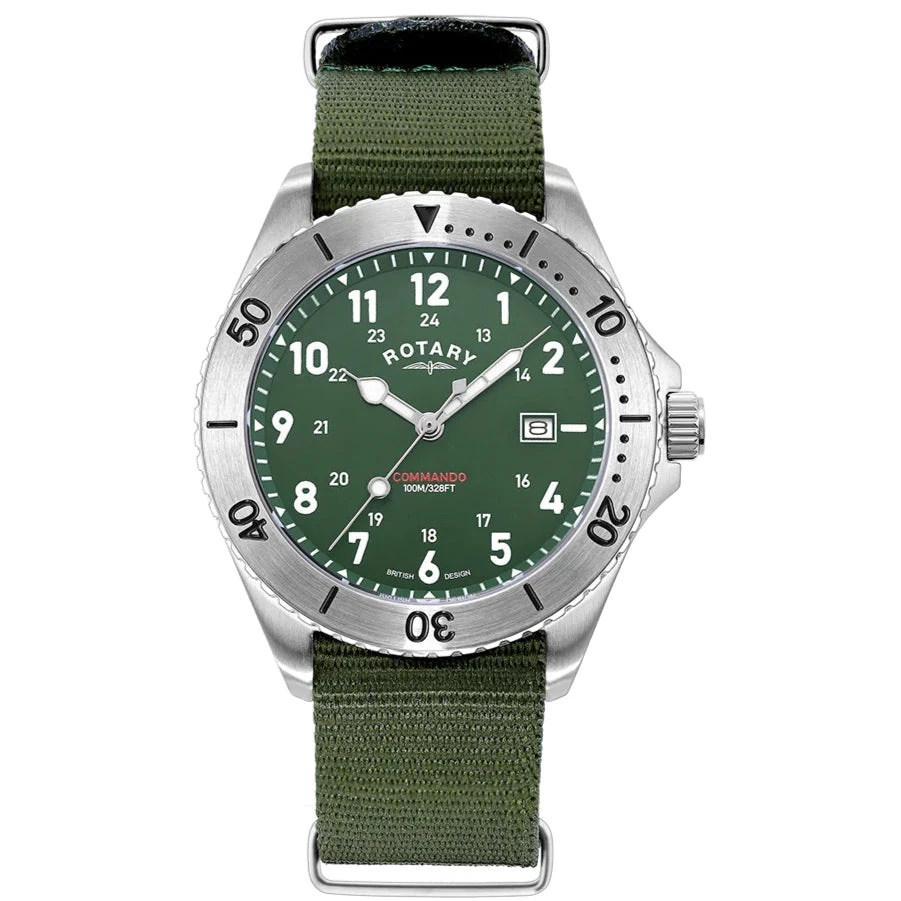 Rotary Commando Men's Green Watch GS05475/56 3 Rotary Commando Men's Green Watch GS05475/56