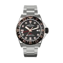 Armand Nicolet JS9-41 GMT Stainless Steel Black Bezel